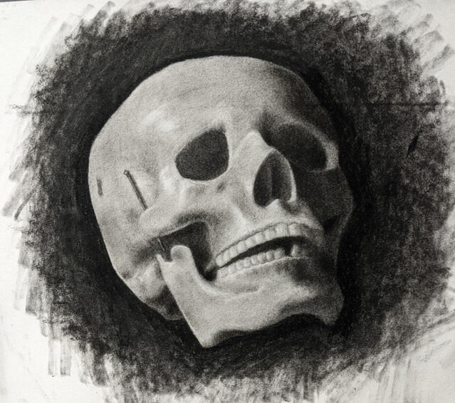 Skull Charcoal Piece, 2021