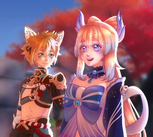Genshin Impact Fanart, Screenshot Redraw
